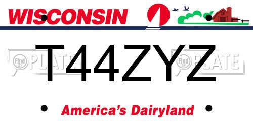 T44ZYZ Wisconsin License Plate