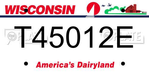T45012E Wisconsin License Plate