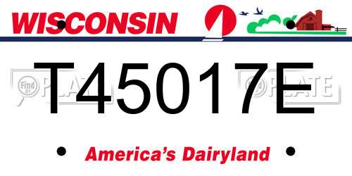 T45017E Wisconsin License Plate
