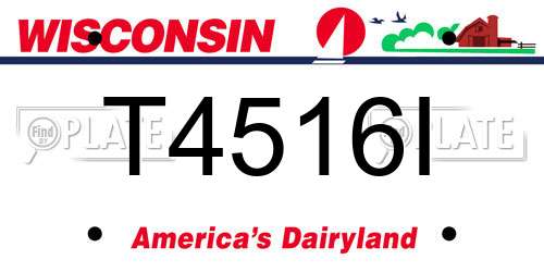 T4516I Wisconsin License Plate