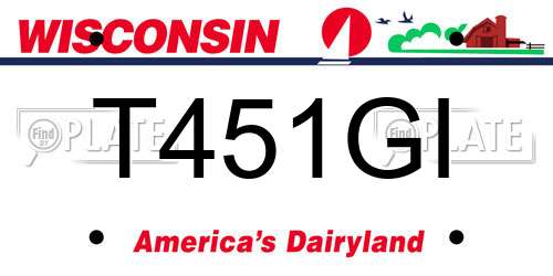 T451GI Wisconsin License Plate