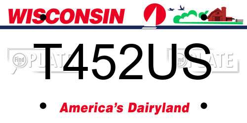 T452US Wisconsin License Plate