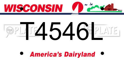 T4546L Wisconsin License Plate