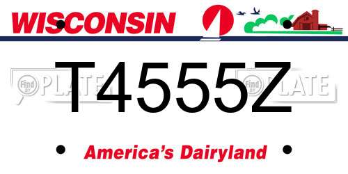 T4555Z Wisconsin License Plate