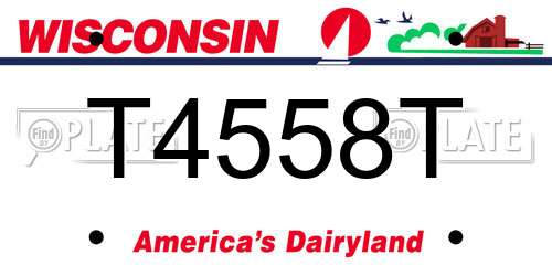 T4558T Wisconsin License Plate