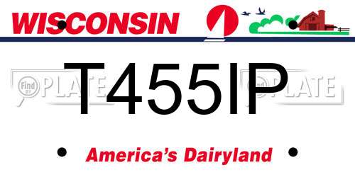 T455IP Wisconsin License Plate