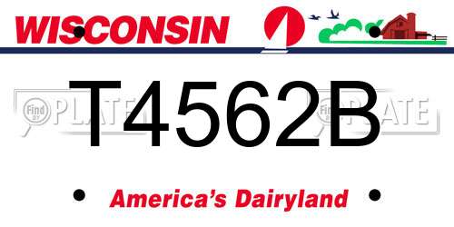 T4562B Wisconsin License Plate