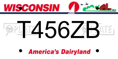 T456ZB Wisconsin License Plate