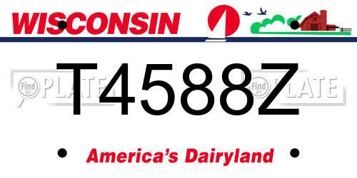 T4588Z Wisconsin License Plate
