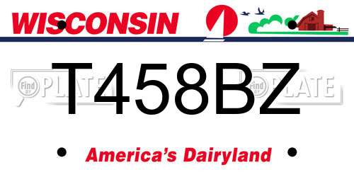 T458BZ Wisconsin License Plate
