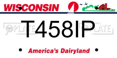 T458IP Wisconsin License Plate