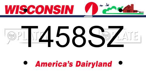 T458SZ Wisconsin License Plate