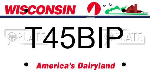 T45BIP Wisconsin License Plate