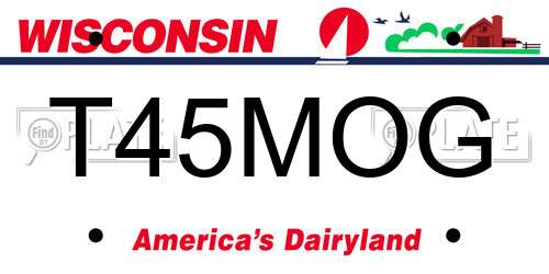 T45MOG Wisconsin License Plate