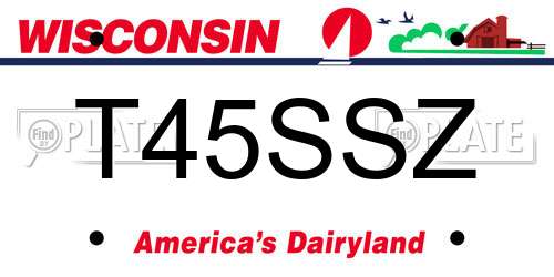 T45SSZ Wisconsin License Plate