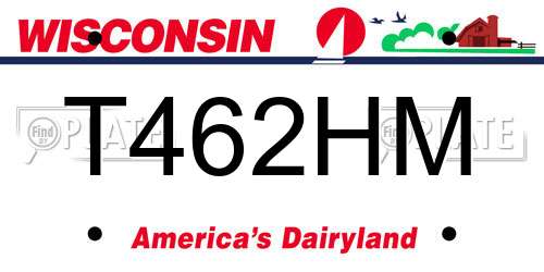 T462HM Wisconsin License Plate