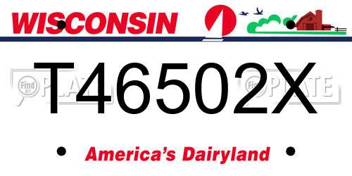 T46502X Wisconsin License Plate