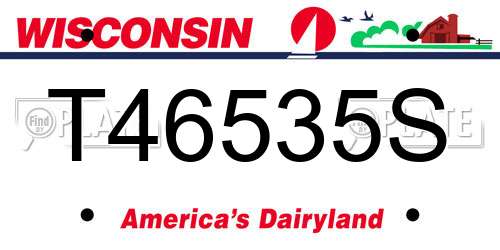 T46535S Wisconsin License Plate