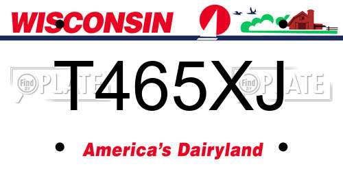 T465XJ Wisconsin License Plate