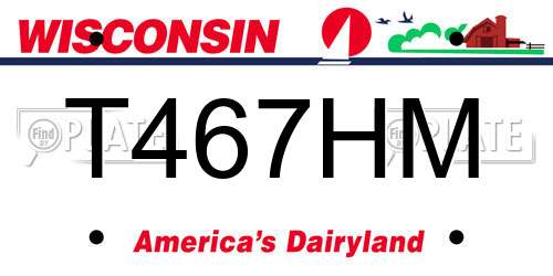 T467HM Wisconsin License Plate