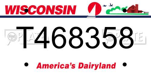 T468358 Wisconsin License Plate