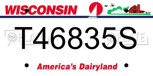 T46835S Wisconsin License Plate