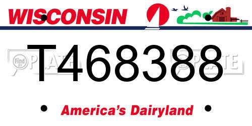 T468388 Wisconsin License Plate