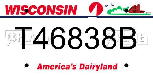 T46838B Wisconsin License Plate
