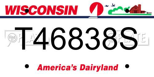 T46838S Wisconsin License Plate