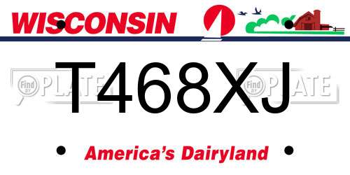 T468XJ Wisconsin License Plate
