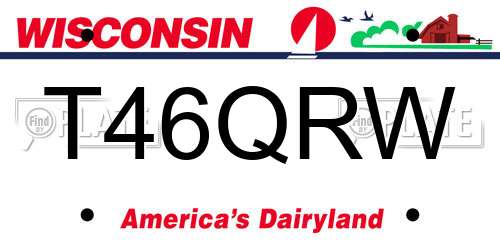 T46QRW Wisconsin License Plate