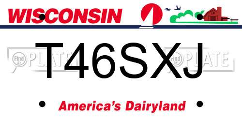 T46SXJ Wisconsin License Plate