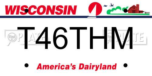 T46THM Wisconsin License Plate