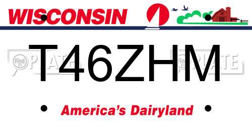T46ZHM Wisconsin License Plate