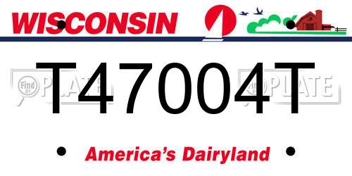 T47004T Wisconsin License Plate