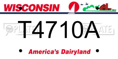 T4710A Wisconsin License Plate