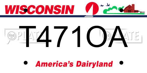 T471OA Wisconsin License Plate