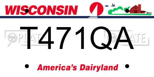 T471QA Wisconsin License Plate