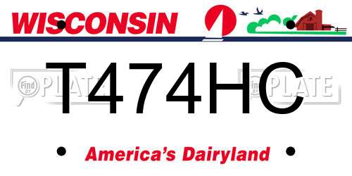 T474HC Wisconsin License Plate