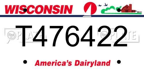 T476422 Wisconsin License Plate