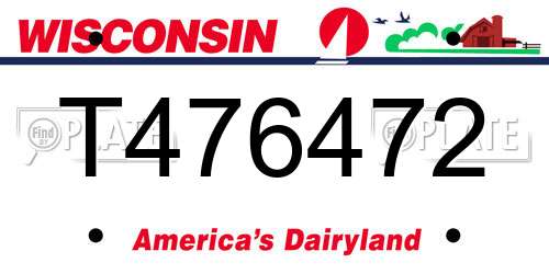 T476472 Wisconsin License Plate