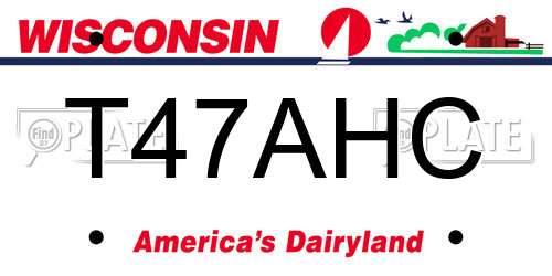T47AHC Wisconsin License Plate