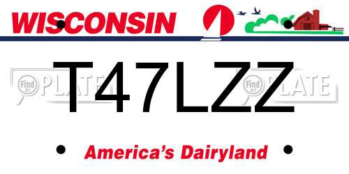 T47LZZ Wisconsin License Plate