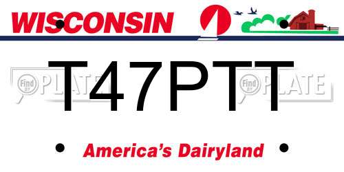 T47PTT Wisconsin License Plate