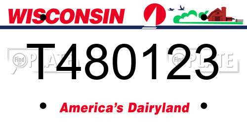 T480123 Wisconsin License Plate