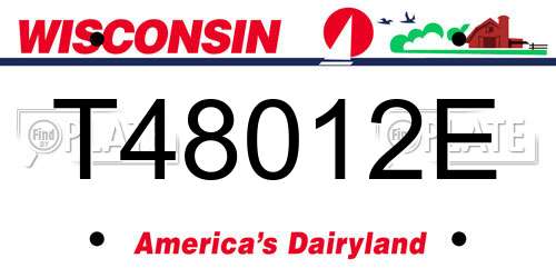 T48012E Wisconsin License Plate
