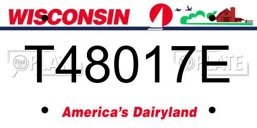 T48017E Wisconsin License Plate