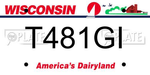 T481GI Wisconsin License Plate