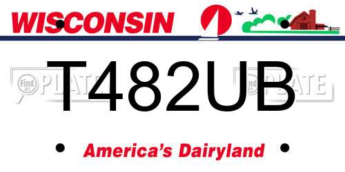 T482UB Wisconsin License Plate