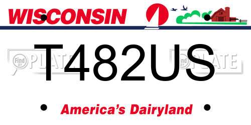 T482US Wisconsin License Plate